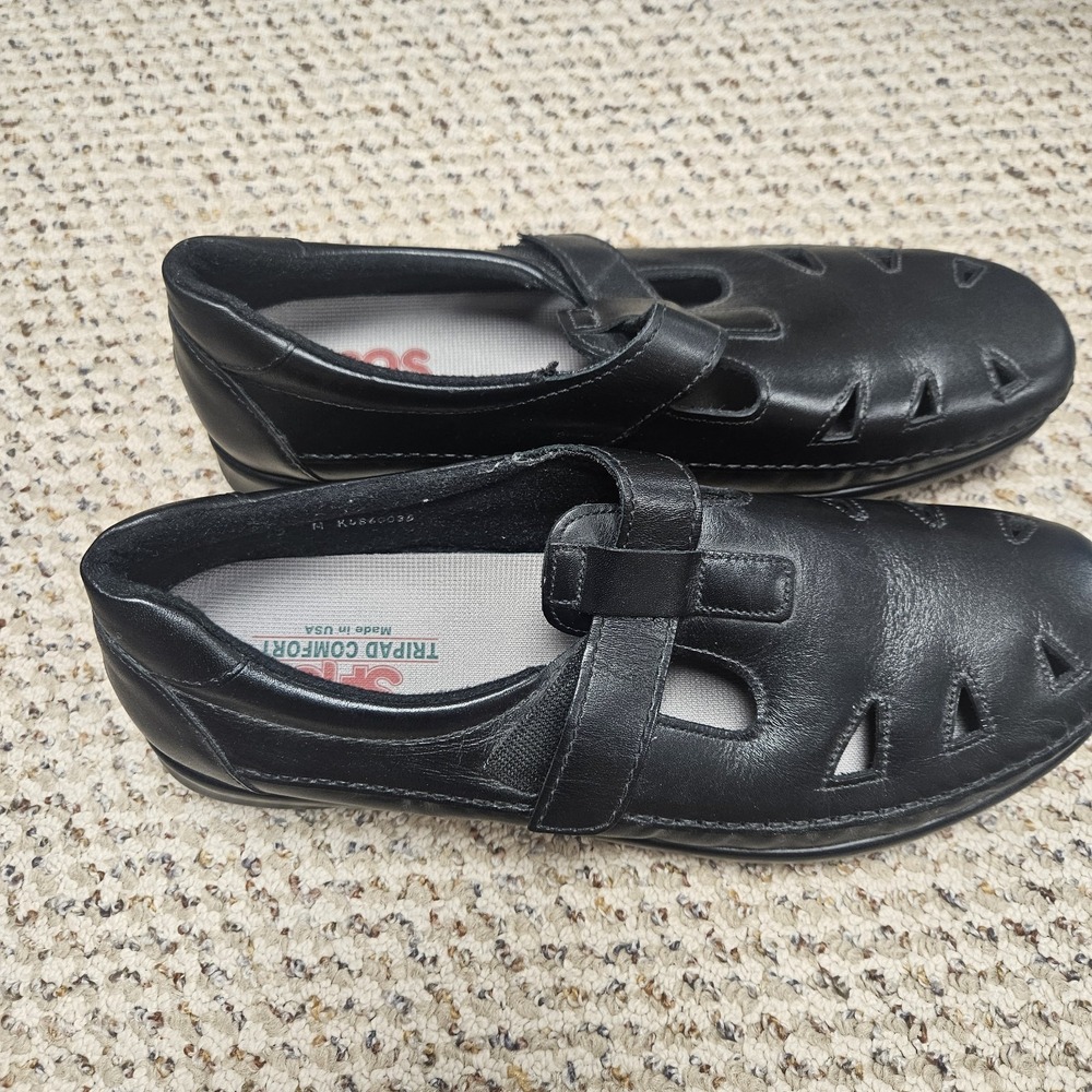SAS Womens Roamer EZ Strap Walking Shoes Tripad Comfort Footbed Black Size 12